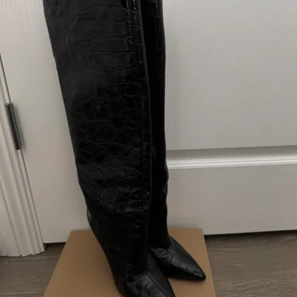 Paris Texas Boots Crocodile, Black Size 36 - Picture 3 of 5